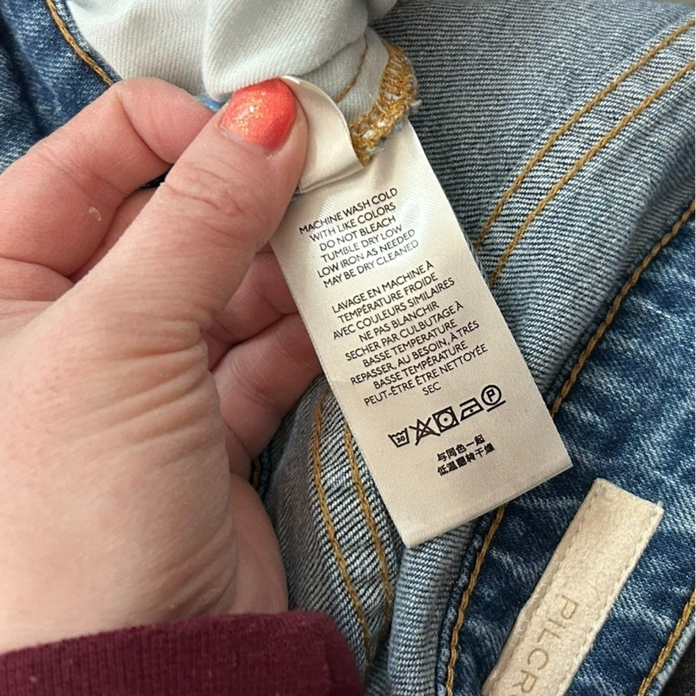 Anthropologie Pilcro Acid Wash Distressed High Waisted Jeans Womens Size 27 - Picture 8 of 13